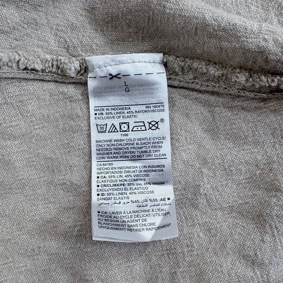 Old Navy Womens Linen Blend Smocked Back Fit and Flare Dress Beige Large - Picture 8 of 8